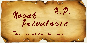 Novak Privulović vizit kartica